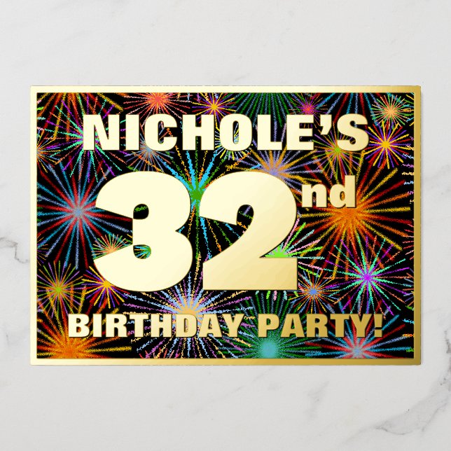 32nd Birthday Party — Fun, Colourful Fireworks Loo (Front)