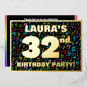 32nd Birthday Party — Fun, Colourful Music Symbols