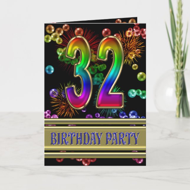32nd Birthday party Invitation (Front)