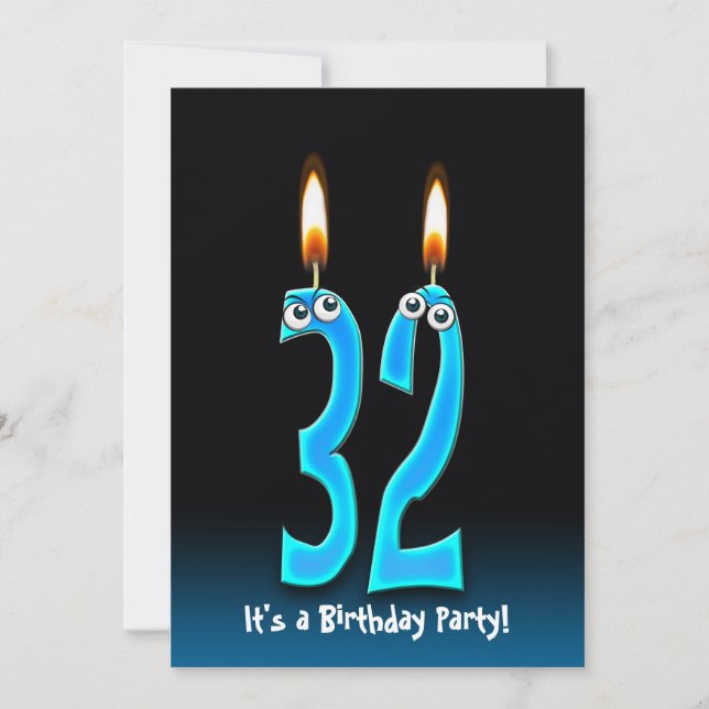 32nd Birthday Party Invite (Front)