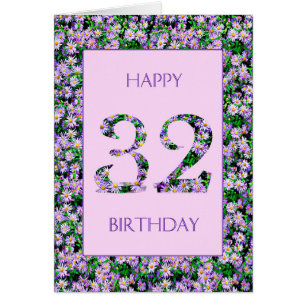 32nd Birthday Purple Daisies