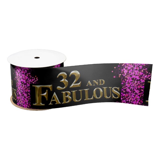 32nd Birthday  Satin Ribbon (Spool)