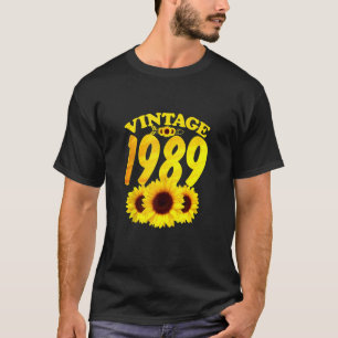 32nd Birthday Vintage 1989 Sunflower  32 Years Old T-Shirt