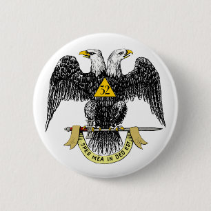 32nd Degree Scottish Rite Black Eagle 6 Cm Round Badge