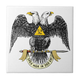 32nd Degree Scottish Rite Black Eagle Ceramic Tile