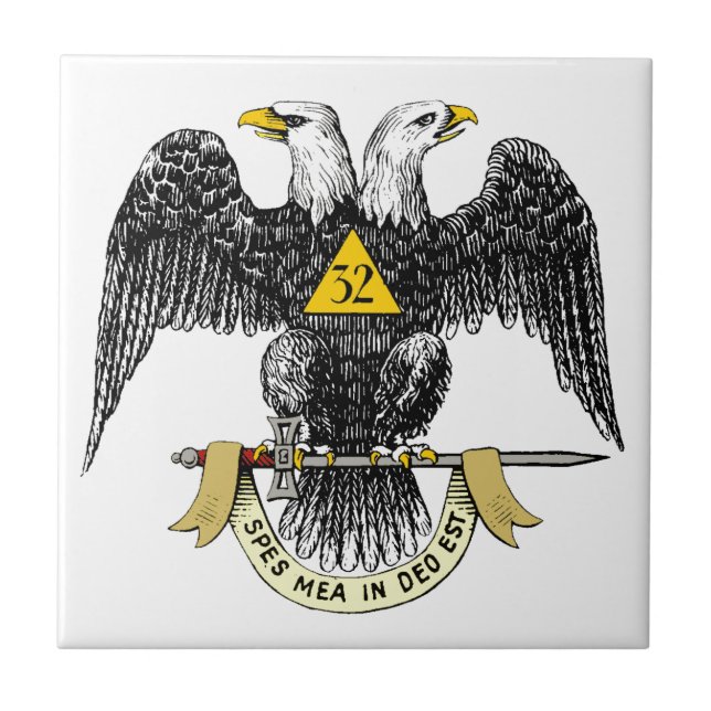 32nd Degree Scottish Rite Black Eagle Ceramic Tile (Front)