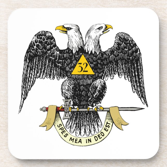 32nd Degree Scottish Rite Black Eagle Coaster (Front)