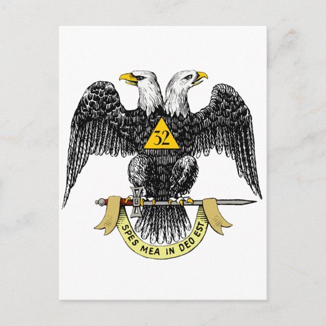 32nd Degree Scottish Rite Black Eagle Postcard (Front)