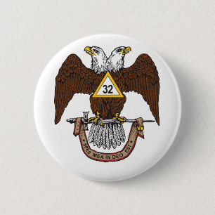 32nd Degree Scottish Rite Brown Eagle 6 Cm Round Badge