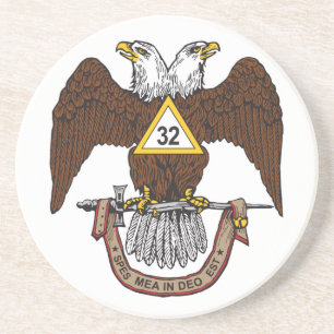 32nd Degree Scottish Rite Brown Eagle Coaster