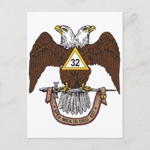 32nd Degree Scottish Rite Brown Eagle Postcard