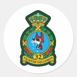 32nd (Tactical) Fighter Squadron Wolfhounds Classic Round Sticker
