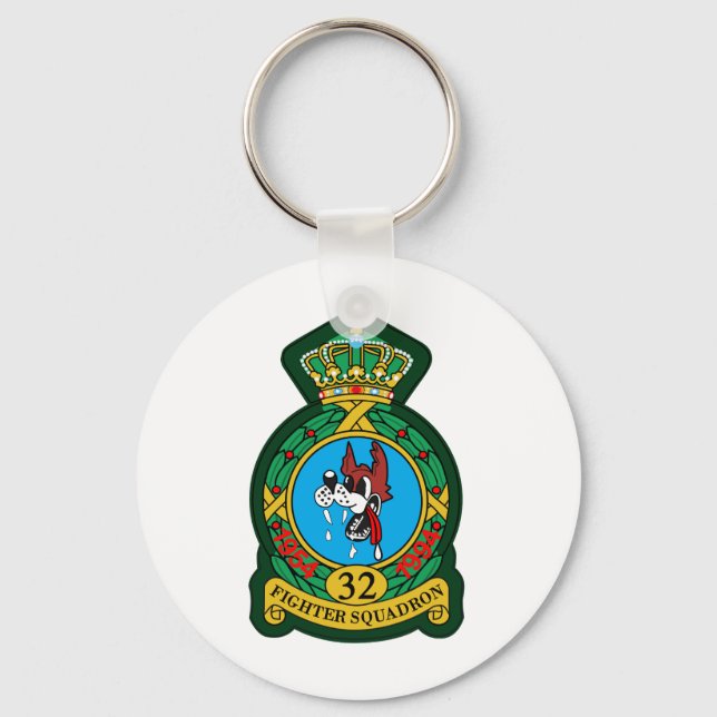 32nd (Tactical) Fighter Squadron Wolfhounds Key Ring (Front)