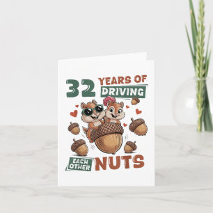 32nd Wedding Anniversary 32 Years Couple Matching Card