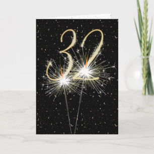 32nd wedding anniversary sparklers card