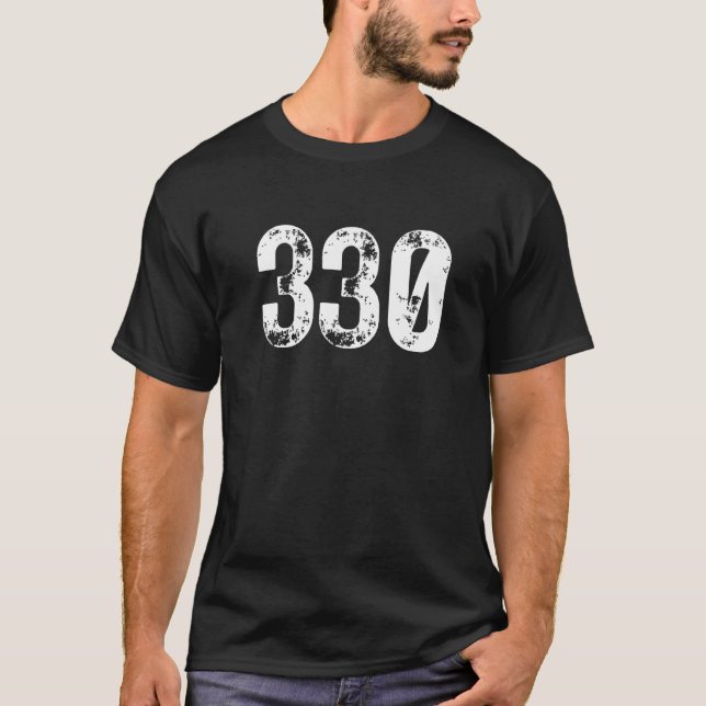 330 Area Code Akron OH Mobile Telephone Area Code  T-Shirt (Front)