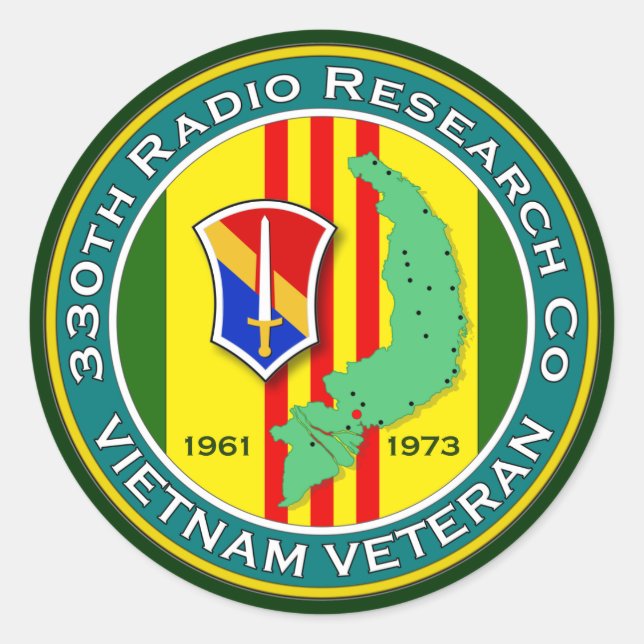 330th RRC - ASA Vietnam Classic Round Sticker (Front)