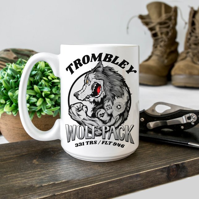 331 Wolf Pack Air Force BMT Graduation Custom Gift Coffee Mug (331 TRS Wolf Pack Air Force Basic Military Training Graduation gift Airman graduate proud mom or dad)
