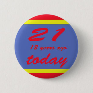 33 birthday 6 cm round badge