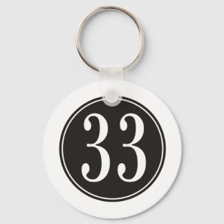 #33 Black Circle Key Ring