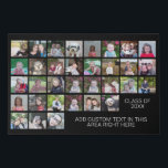 33 Photo Collage Grid - 2 Text boxes - black white Faux Canvas Print<br><div class="desc">Use 33 SQUARE photos to create a personal photo collage. This modern, clean layout includes a text block in a san serif font to add a family name or a name. The background colour can be changed in the customise area. ***For best results for this multi photo layout - crop...</div>