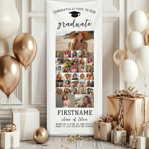 33 Photo - Graduation Modern Minimal White Banner