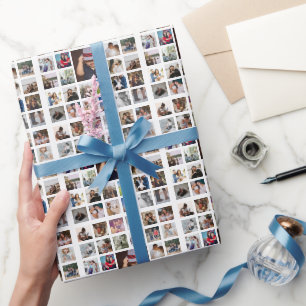 33 Photo Personalised Custom Made Collage Wrapping Paper