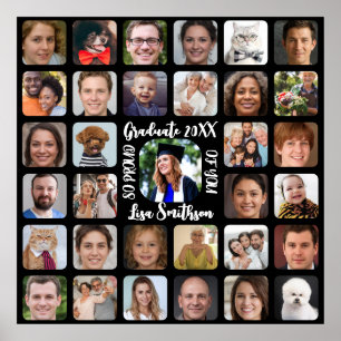33 Photos to Personalise Graduation Party Square Poster