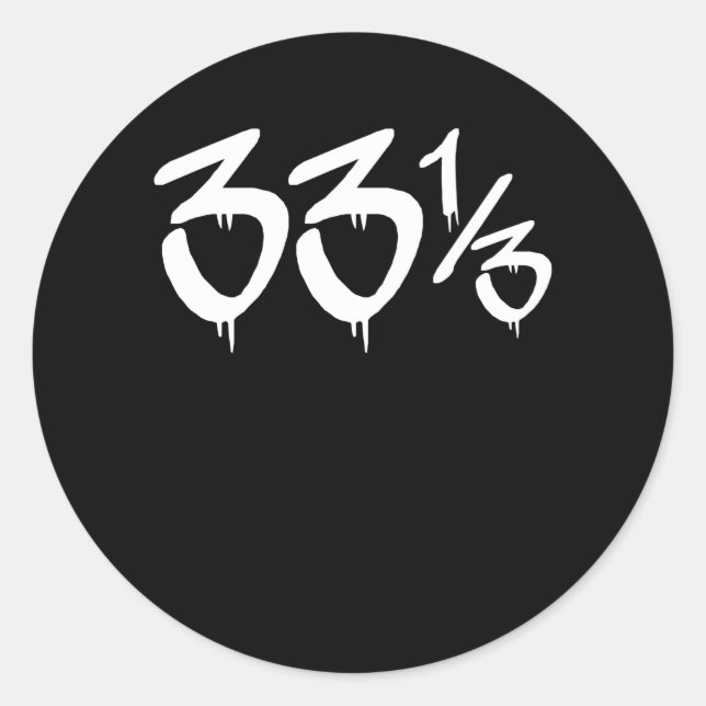 33 RPM Hip Hop Vinyl Fan Gift Classic Round Sticker (Front)