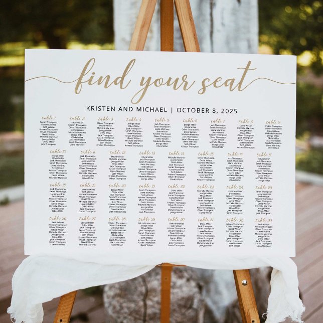 33 Tables Find Your Seat Seating Chart Plan (Creator Uploaded)