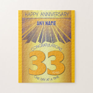 33 Year AA 12 Step Anniversary Personalised Jigsaw Puzzle