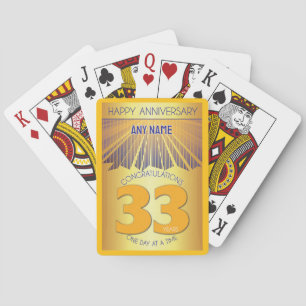 33 Year Golden Ray 12 Step CUSTOM NAME Playing Cards