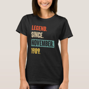 33 Year Old 33rd Birthday BDay Legend Since Novem T-Shirt