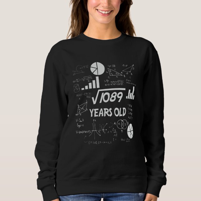 33 Year Old Bday Math Teacher 33rd Birthday Gift Sweatshirt (Front)