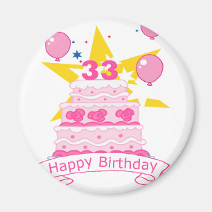 33 Year Old Birthday Cake Magnet
