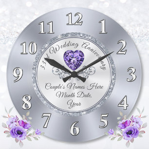 33 Year Wedding Anniversary Traditional Gift, Large Clock
