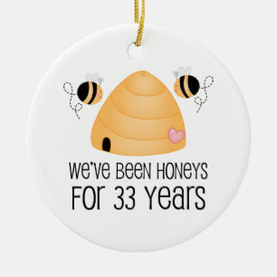 33rd Anniversary Couple Gift Ceramic Ornament