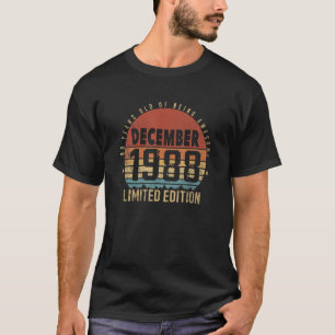 33rd Birthday 33 Year Old Vintage December 1988 Bo T-Shirt