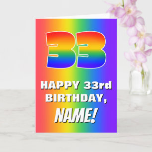 33rd Birthday: Colorful, Fun Rainbow Pattern # 33 Card