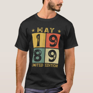 33rd Birthday Decorations May 1989 33 Years Old T-Shirt