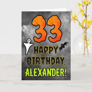 33rd Birthday: Eerie Halloween Theme + Custom Name Card
