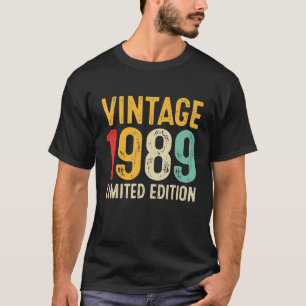 33rd Birthday Gift 33 Years Old Vintage 1989 T-Shirt