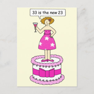 33rd Birthday Humour for Her. Postcard