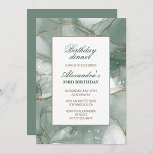 33rd birthday invitation Birthday dinner Green