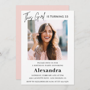 33rd birthday invitation Photo Elegant Woman