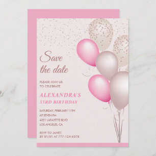33rd birthday invitation Save the date Pink 