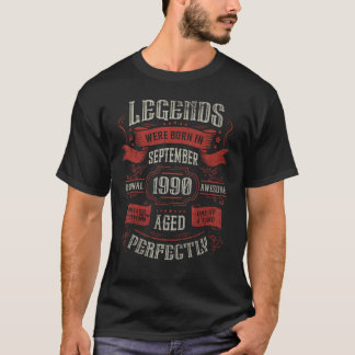 33rd Birthday Legends were born in September 1990 T-Shirt