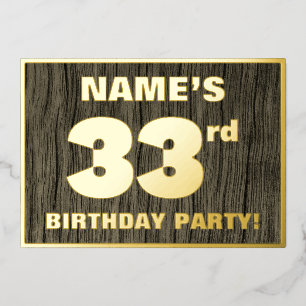 33rd Birthday Party: Bold, Faux Wood Grain Pattern