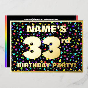 33rd Birthday Party — Fun, Colourful Stars Pattern