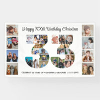 33rd Birthday Party Number 33 Photo Collage